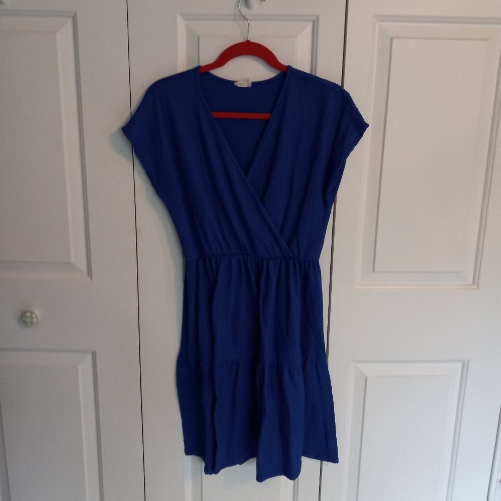 Blue ribbed dress, Sz L